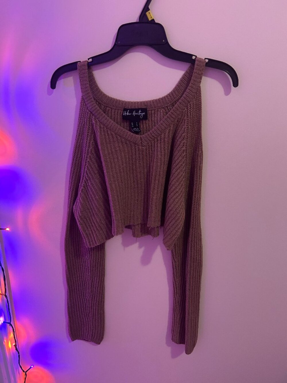 Beige Off Shoulder Sweater